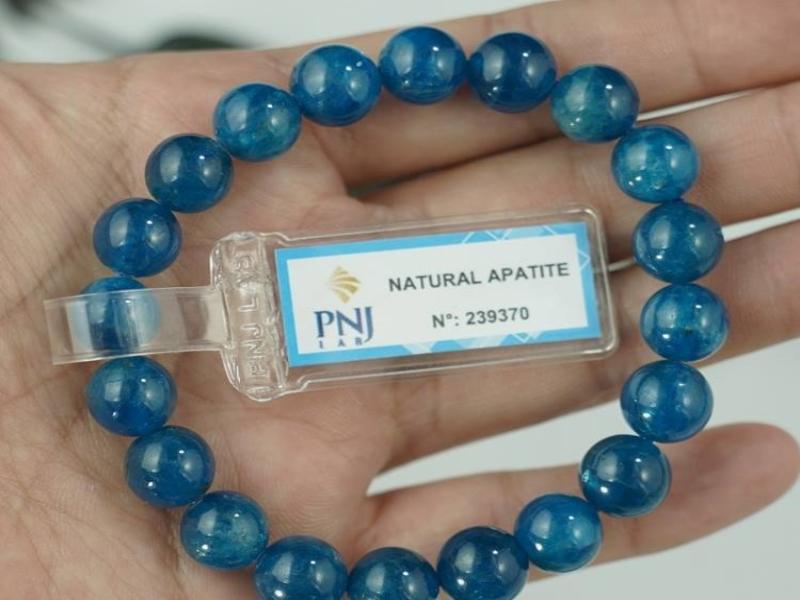 Sản phẩm vòng đá Apatite xanh đục tự nhiên cao cấp 