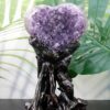 Trái tim đá thạch anh tím tự nhiên 13x22cm, 960gr