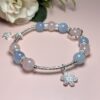 Vòng đá thạch anh hồng, xanh charm bạc 925