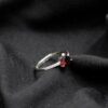 Nhẫn đá Garnet hồng hình tim 6*6mm bạc 925