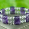 Vòng tay vuông đá thạch anh tím trắng cao cấp