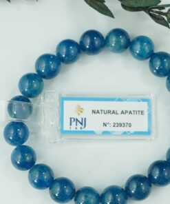Vòng đá Apatite xanh đục tự nhiên 9mm