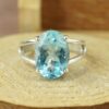 Nhẫn nữ đá Topaz cao cấp bạc 925 size 15