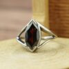 Nhẫn nữ đá Garnet bạc 925 cao cấp size 15