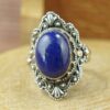 Nhẫn đá Lapis bạc 925 cao cấp size 13