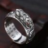 Nhẫn bạc Tỳ Hưu chạm chữ phong thủy cho nam