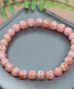 Vòng đá Đào Hoa - Rhodochrosite 6mm chuẩn 5A cao cấp
