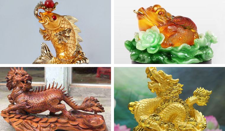 Tỳ Hưy và Thiềm Thừ là linh vật với khả năng chiêu tài, mang lại tài lộc và sự thịnh vượng sung túc cho gia chủ