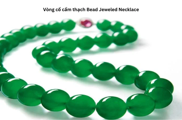 Vòng cẩm thạch Jadeite Bead Jeweled Necklace